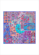 モンドディコローリ シルクスカーフ 青