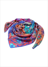 モンドディコローリ シルクスカーフ 青