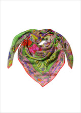 モンドディコローリ シルクスカーフ 赤