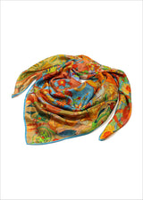 モンドディコローリ シルクスカーフ 水色